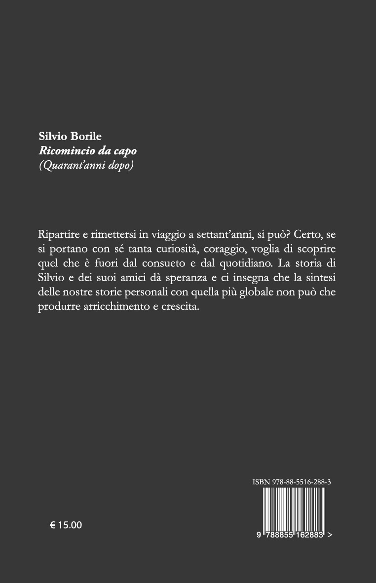 Quarta di copertina di Ricomincio da capo