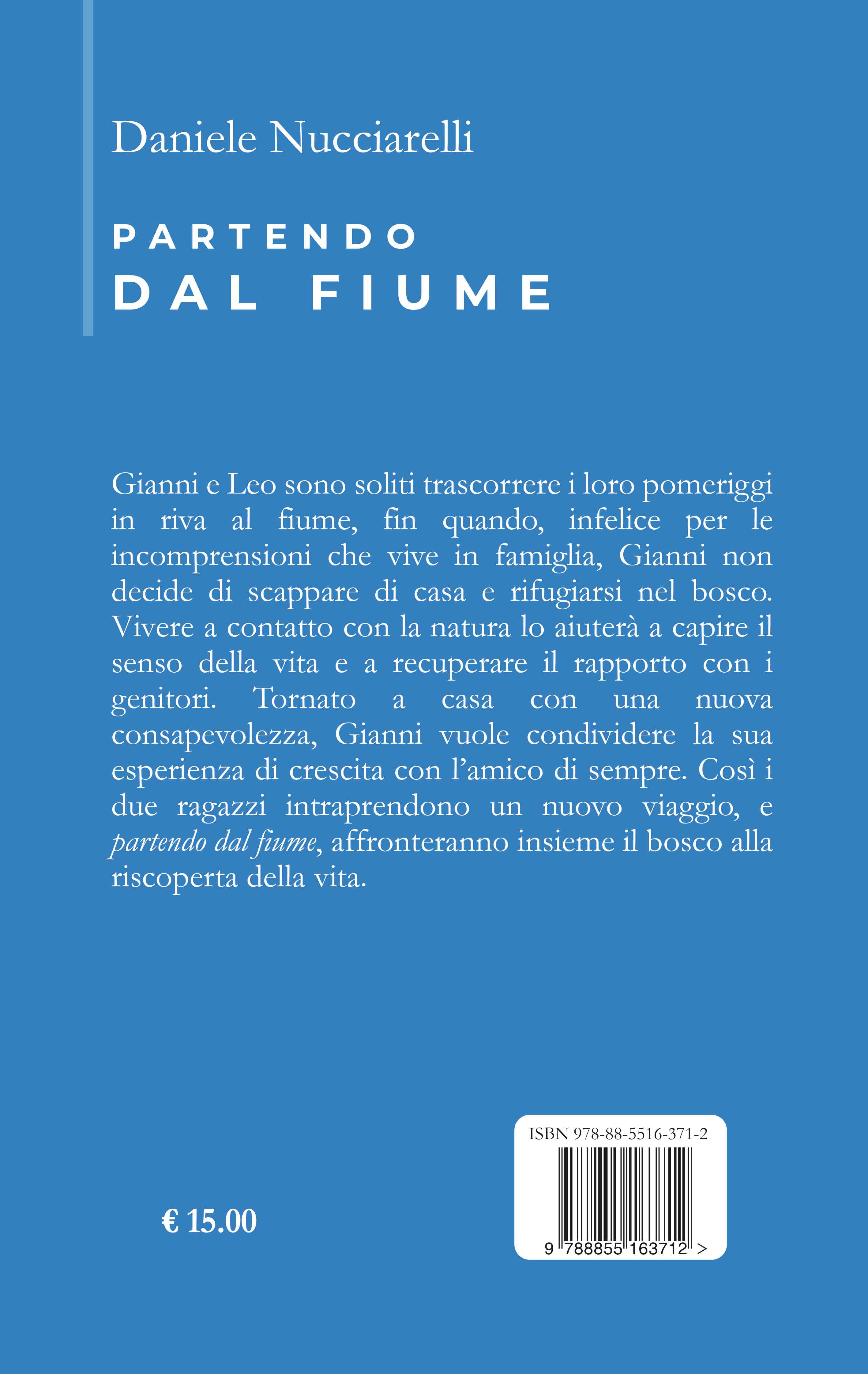 Quarta di copertina di Partendo dal fiume