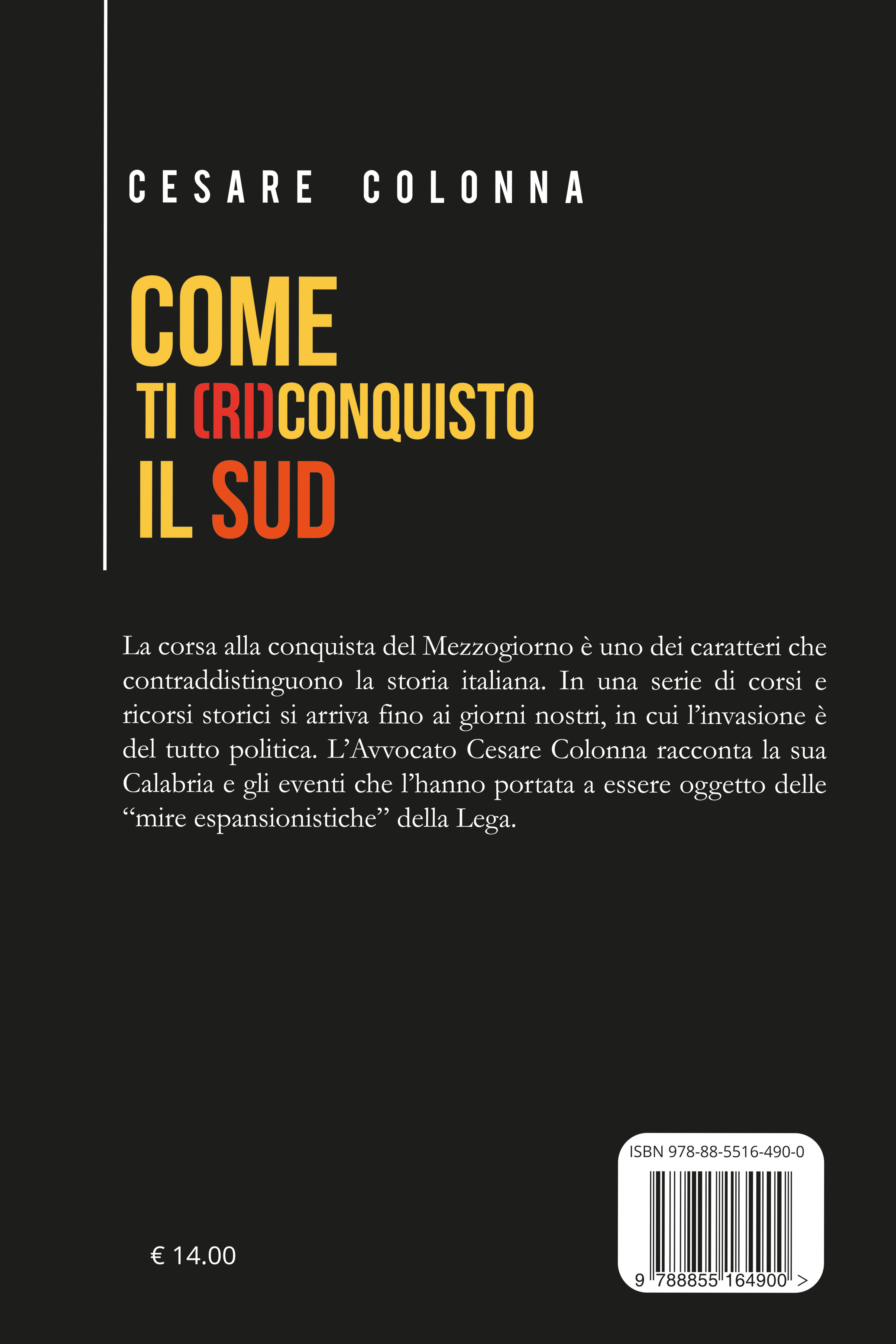 Quarta di copertina di Come ti (ri)conquisto il Sud