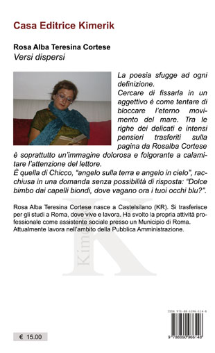 Quarta di copertina di Versi dispersi
