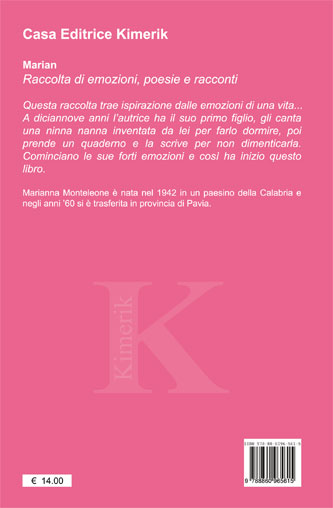 Quarta di copertina di RACCOLTA DI EMOZIONI, POESIE E RACCONTI