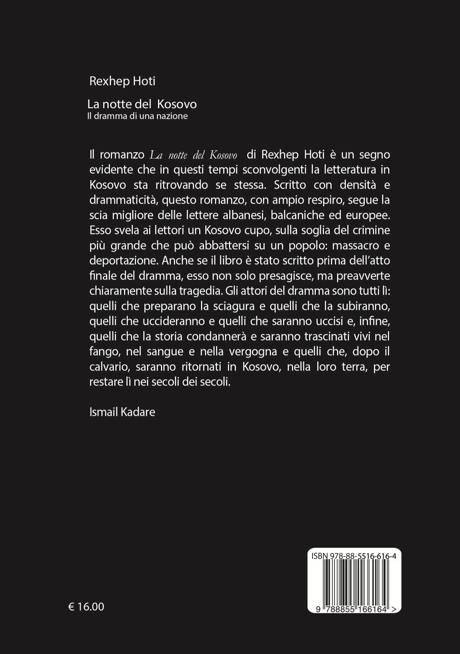Quarta di copertina di La notte del Kosovo