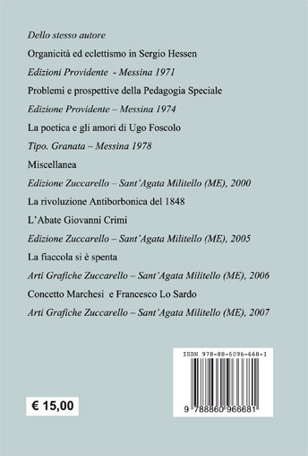 Quarta di copertina di Epoche storiche e costumi educativi