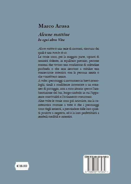 Quarta di copertina di Alcune mattine