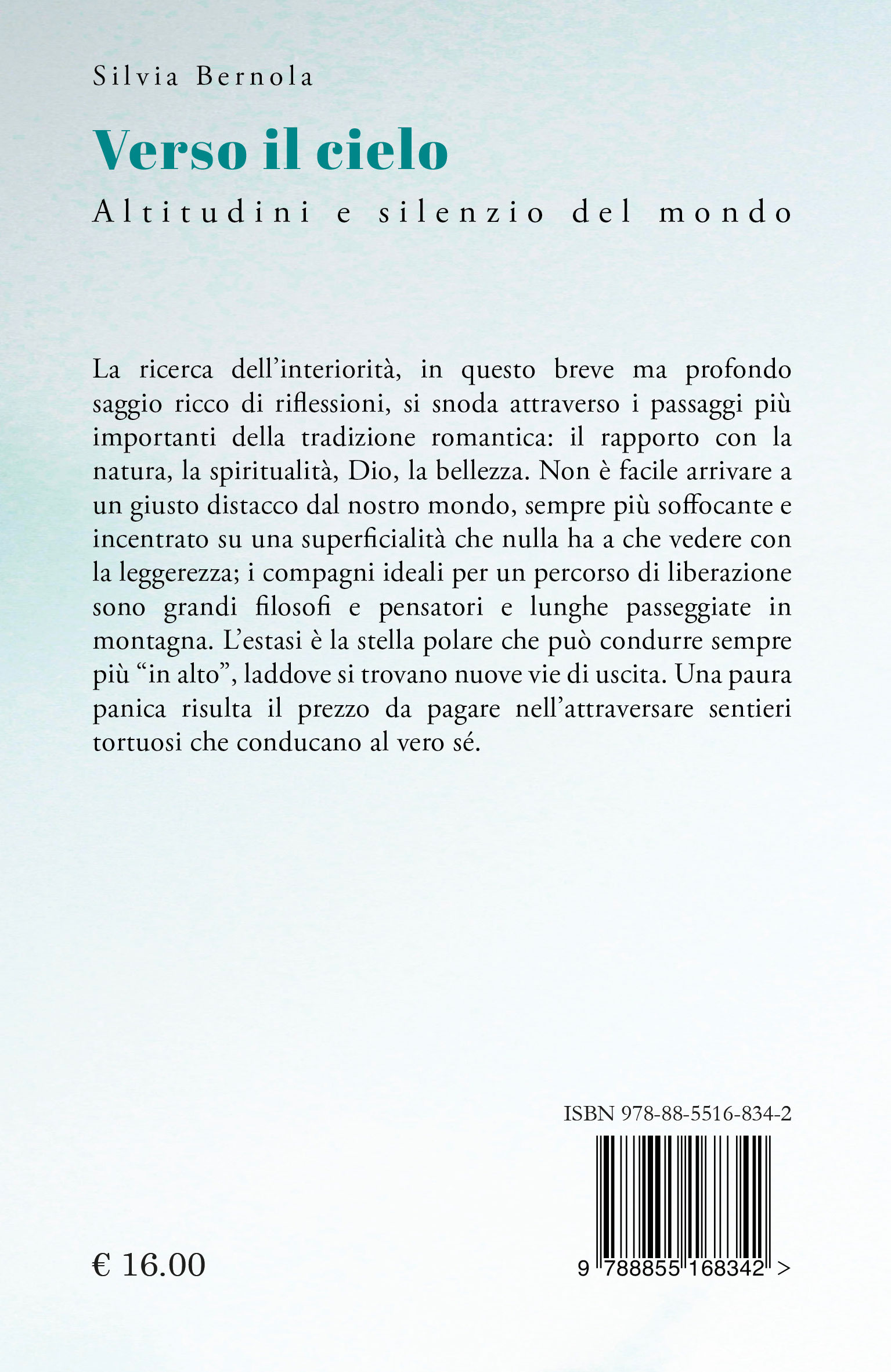Quarta di copertina di Verso il cielo