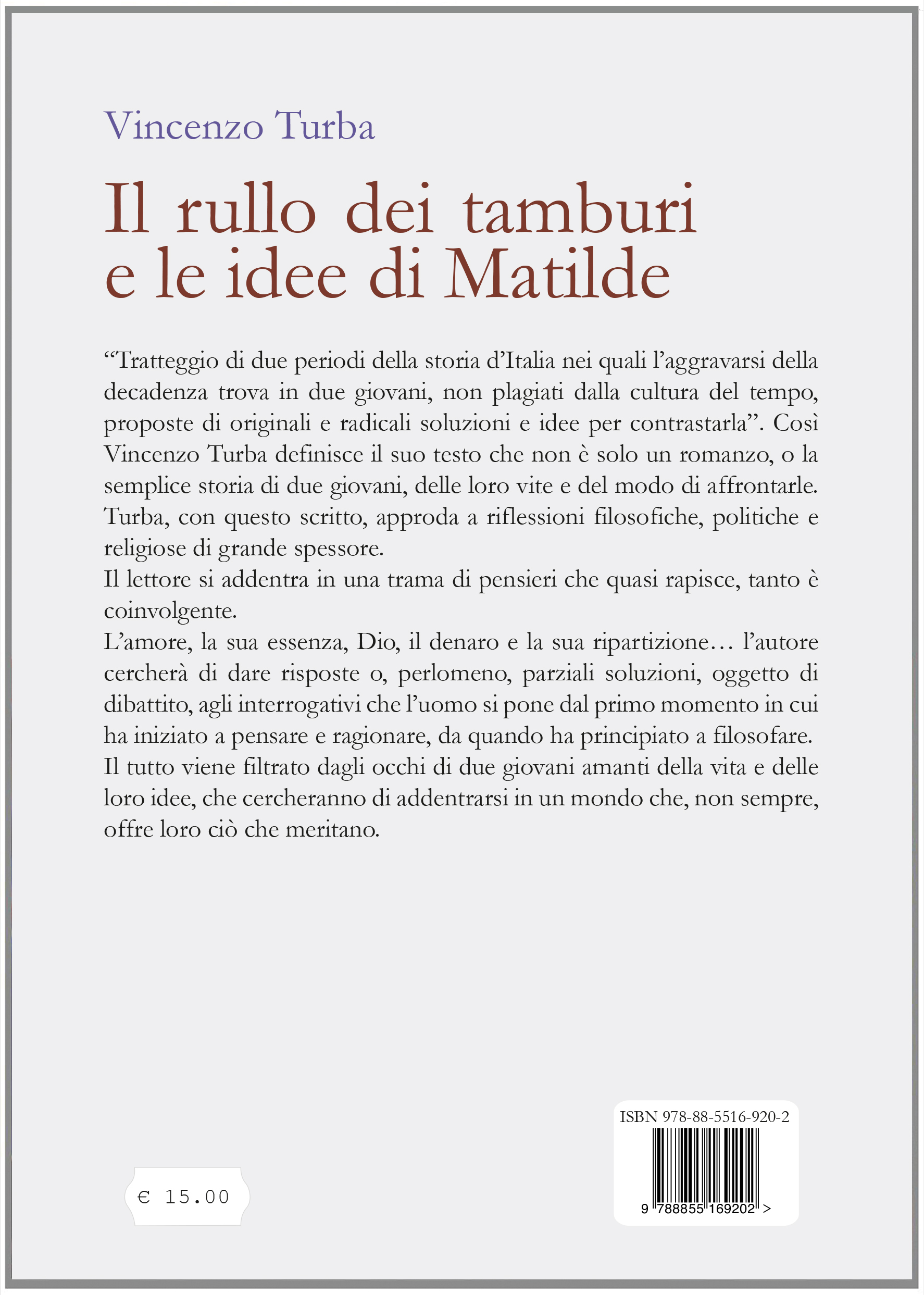 Quarta di copertina di Il rullo dei tamburi e le idee di Matilde