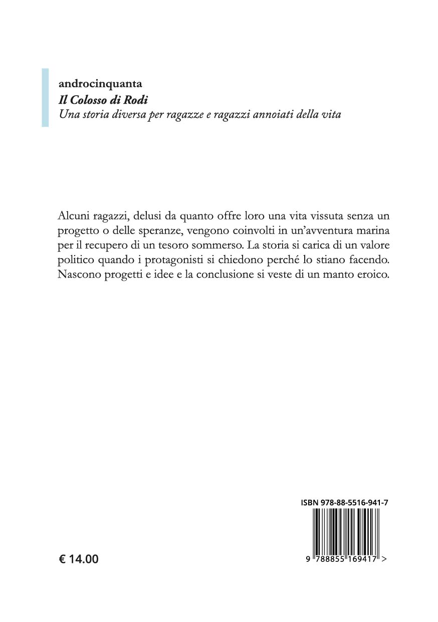 Quarta di copertina di Il Colosso di Rodi