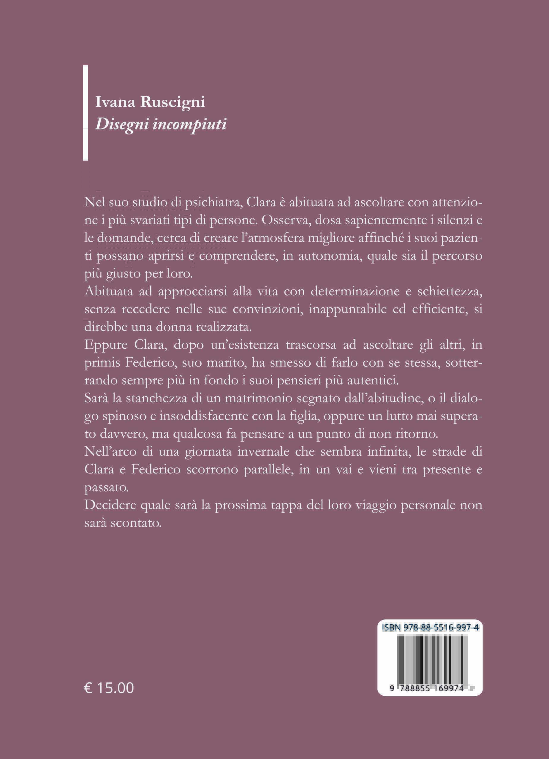 Quarta di copertina di Disegni incompiuti