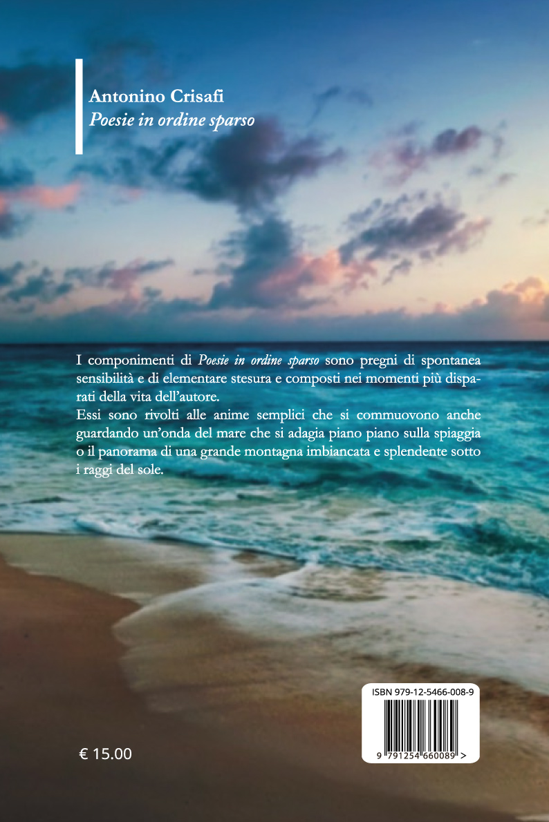 Quarta di copertina di Poesie in ordine sparso