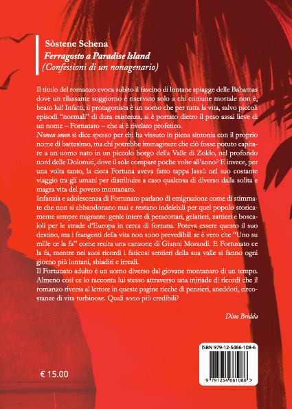 Quarta di copertina di Ferragosto a Paradise lsland