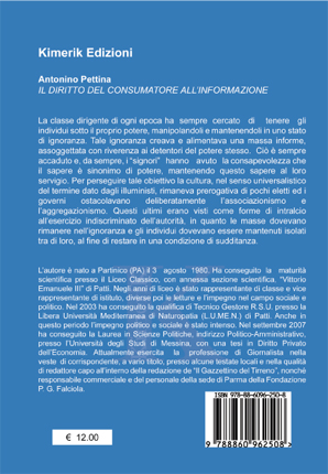 Quarta di copertina di Il diritto del consumatore all'informazione