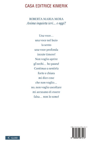 Quarta di copertina di Anima inquieta ieri...e oggi?