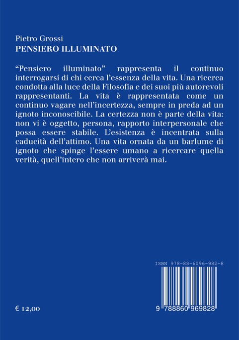 Quarta di copertina di Pensiero illuminato