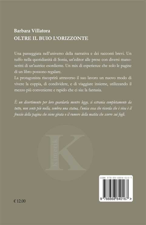 Quarta di copertina di Oltre il buio l'orizzonte