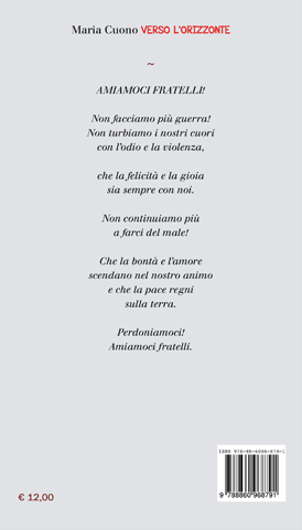 Quarta di copertina di Verso l'orizzonte