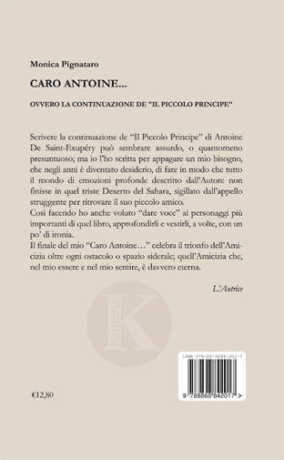 Quarta di copertina di Caro Antoine...
