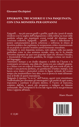 Quarta di copertina di EPIGRAFFI TRE SCHERZI E UNA PASQUINATA...