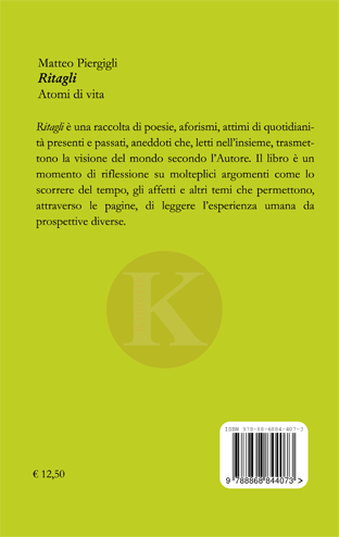 Quarta di copertina di Ritagli