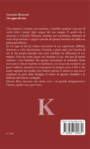 Quarta di copertina di Un segno di vita