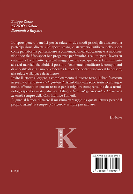 Quarta di copertina di KENDŌ e Salute - Domande e Risposte