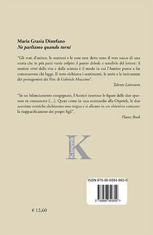 Quarta di copertina di Ne parliamo quando torni