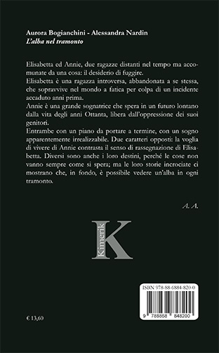 Quarta di copertina di L'alba nel tramonto