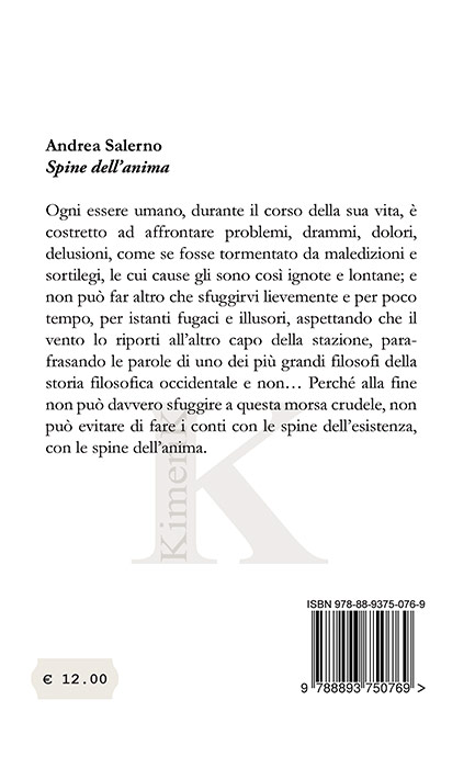 Quarta di copertina di Spine dell'anima