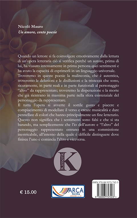 Quarta di copertina di Un amore, cento poesie