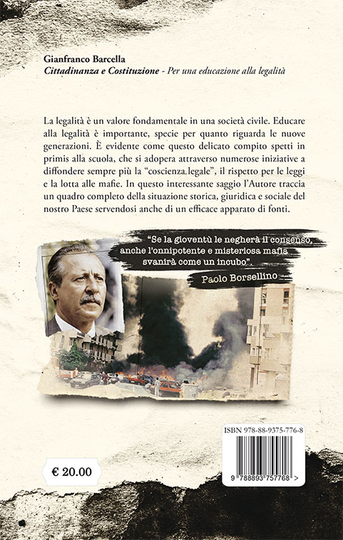 Quarta di copertina di Cittadinanza e Costituzione... Per una educazione alla legalità