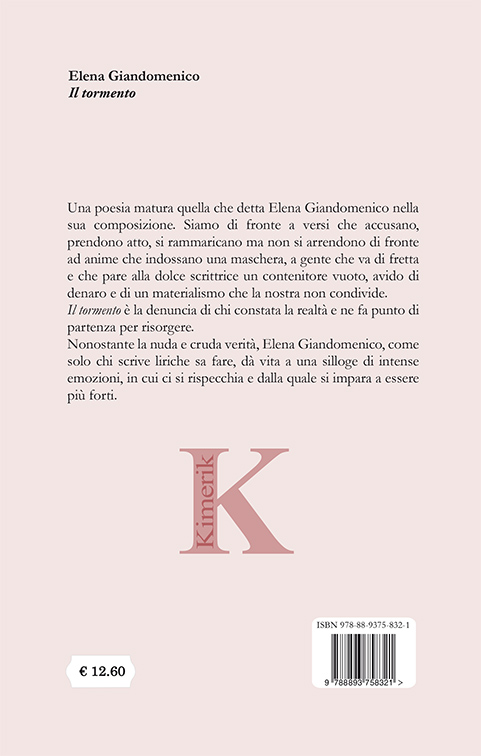 Quarta di copertina di Il tormento
