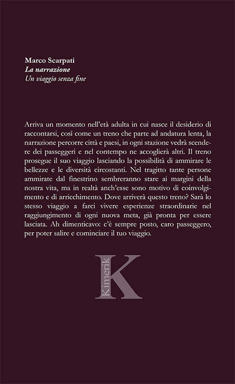 Quarta di copertina di La narrazione un viaggio senza fine