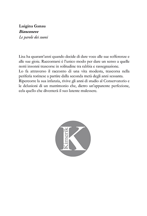 Quarta di copertina di Bianconeve