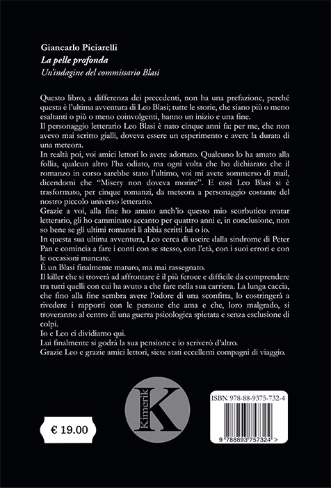 Quarta di copertina di La pelle profonda