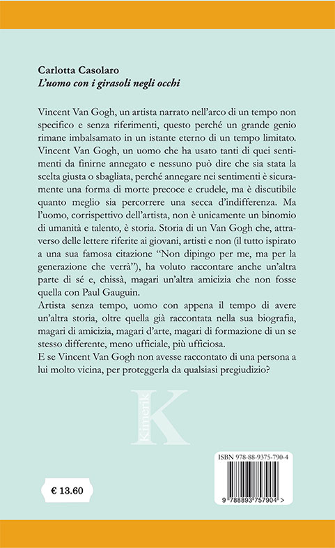 Quarta di copertina di L'Uomo con i girasoli negli occhi