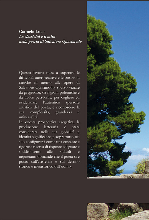 Quarta di copertina di La classicità e il mito nella poesia di Salvatore Quasimodo