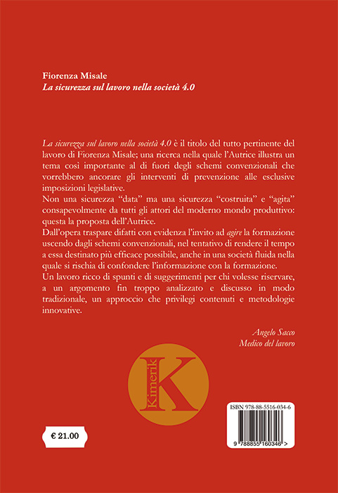 Quarta di copertina di La sicurezza sul lavoro...