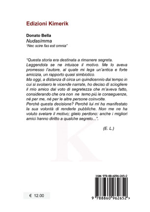 Quarta di copertina di Nudasìmma