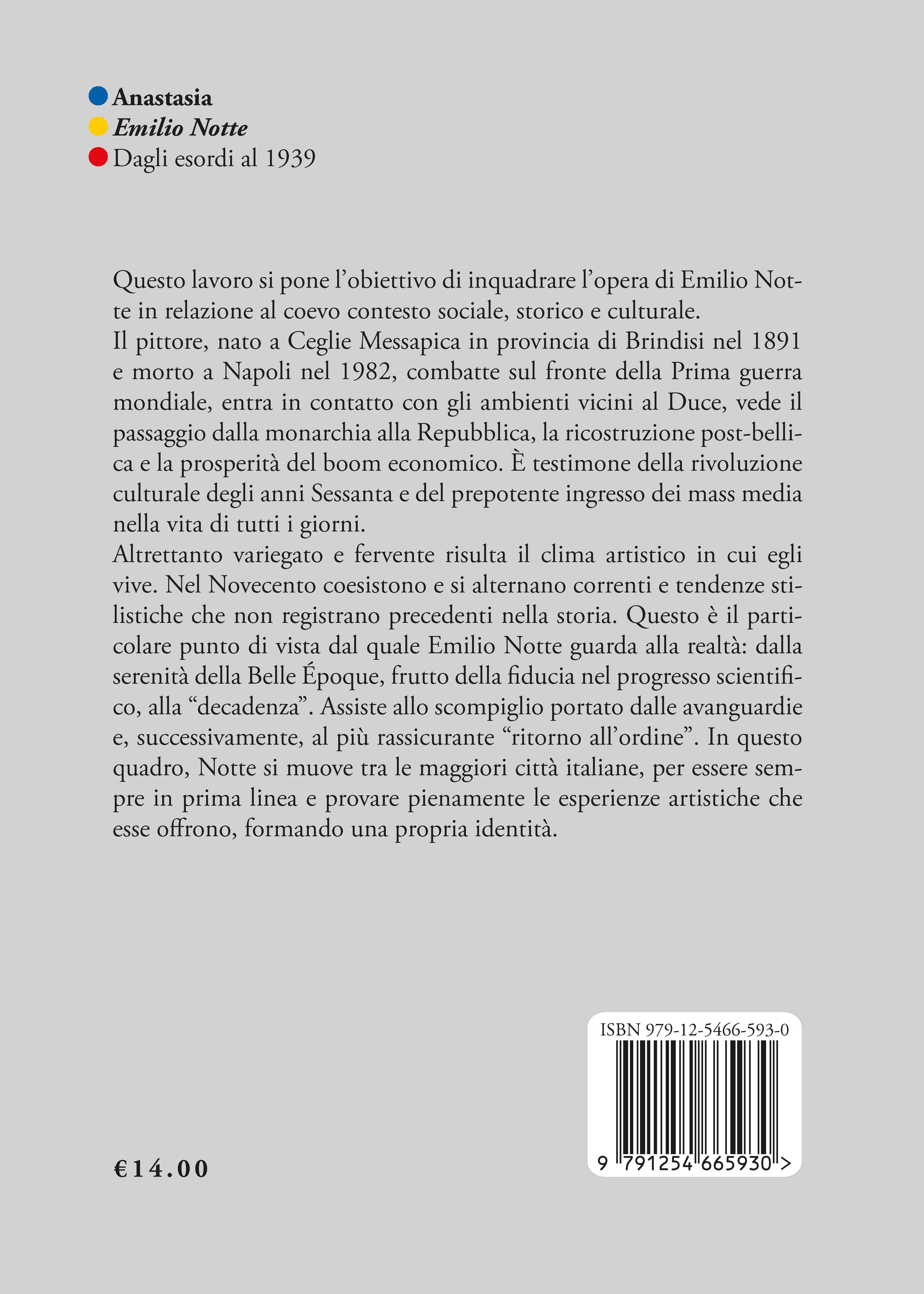 Quarta di copertina di Emilio Notte