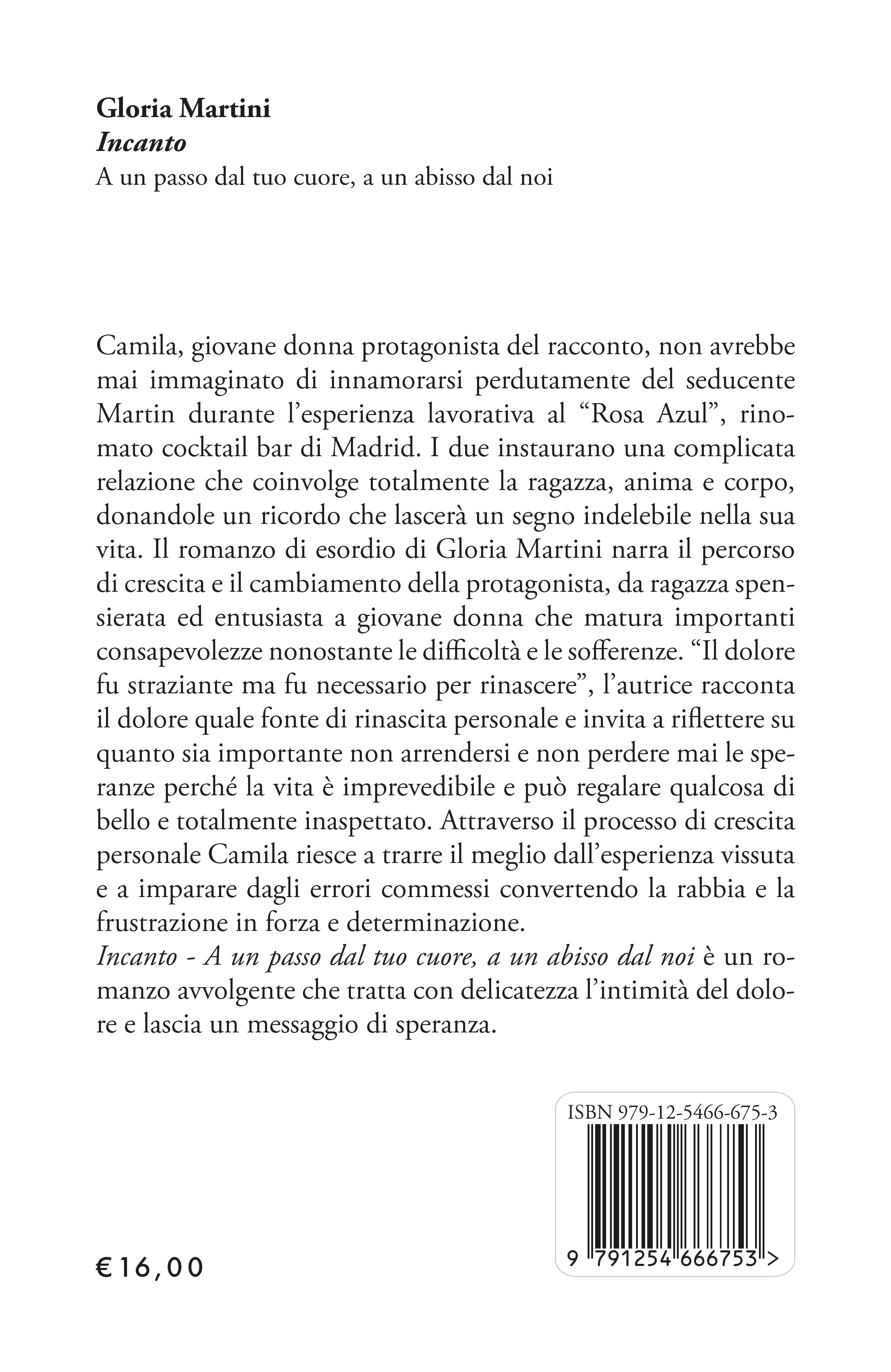 Quarta di copertina di Incanto