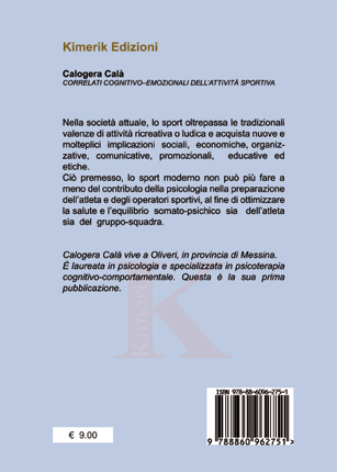 Quarta di copertina di Correlati cognitivo-emozionali dell'attività sportiva