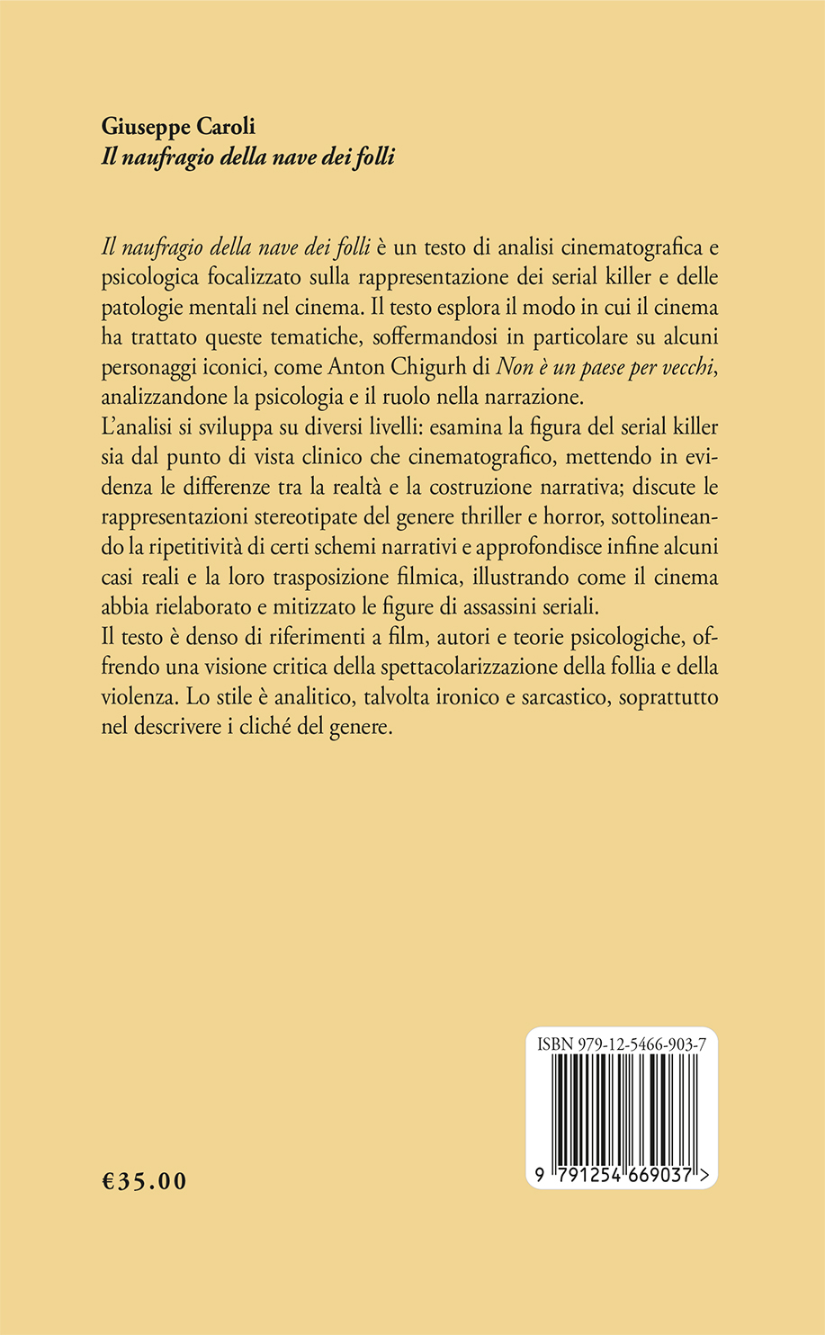 Quarta di copertina di Il naufragio della nave dei folli
