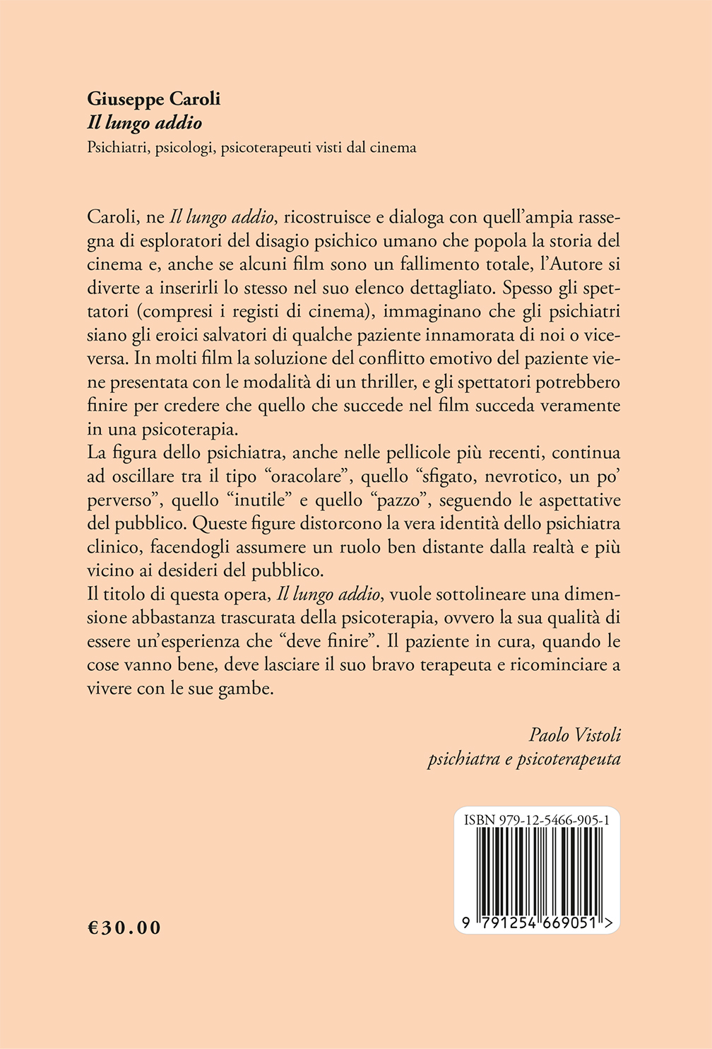 Quarta di copertina di Il lungo addio