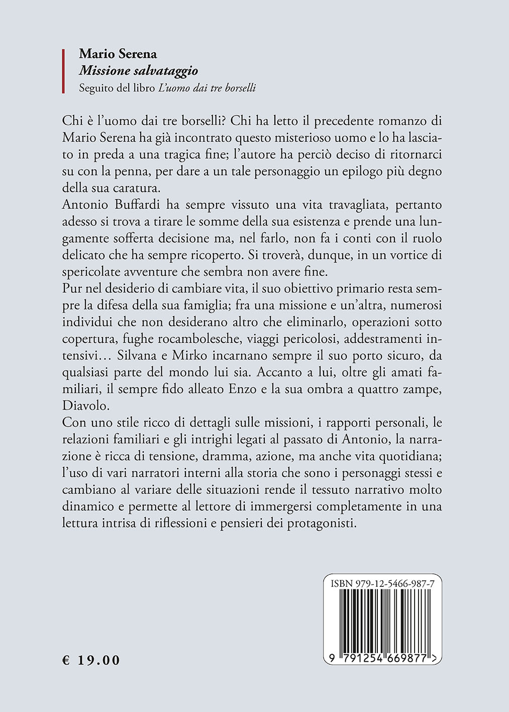 Quarta di copertina di Missione salvataggio