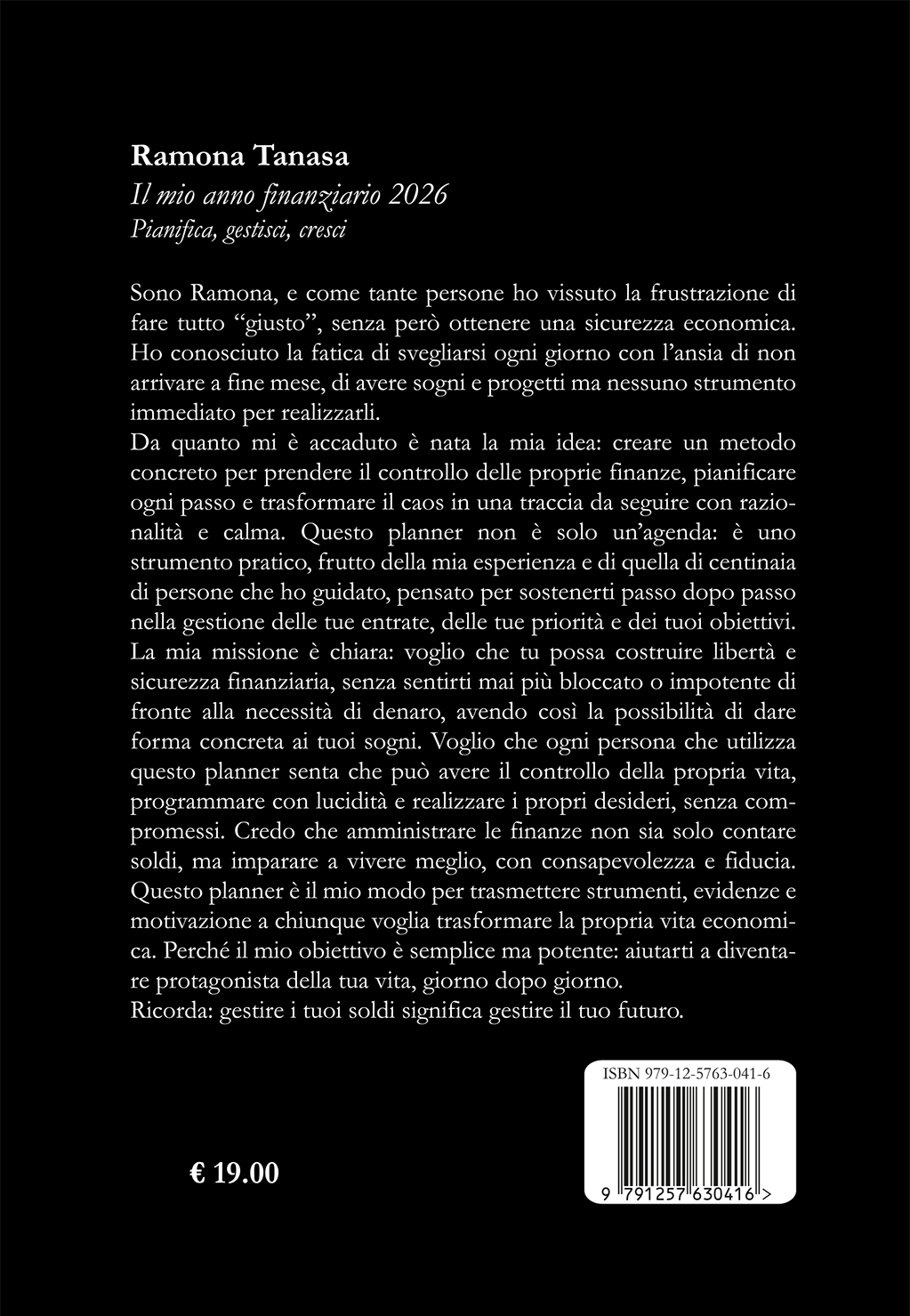 Quarta di copertina di Il mio anno finanziario 2026