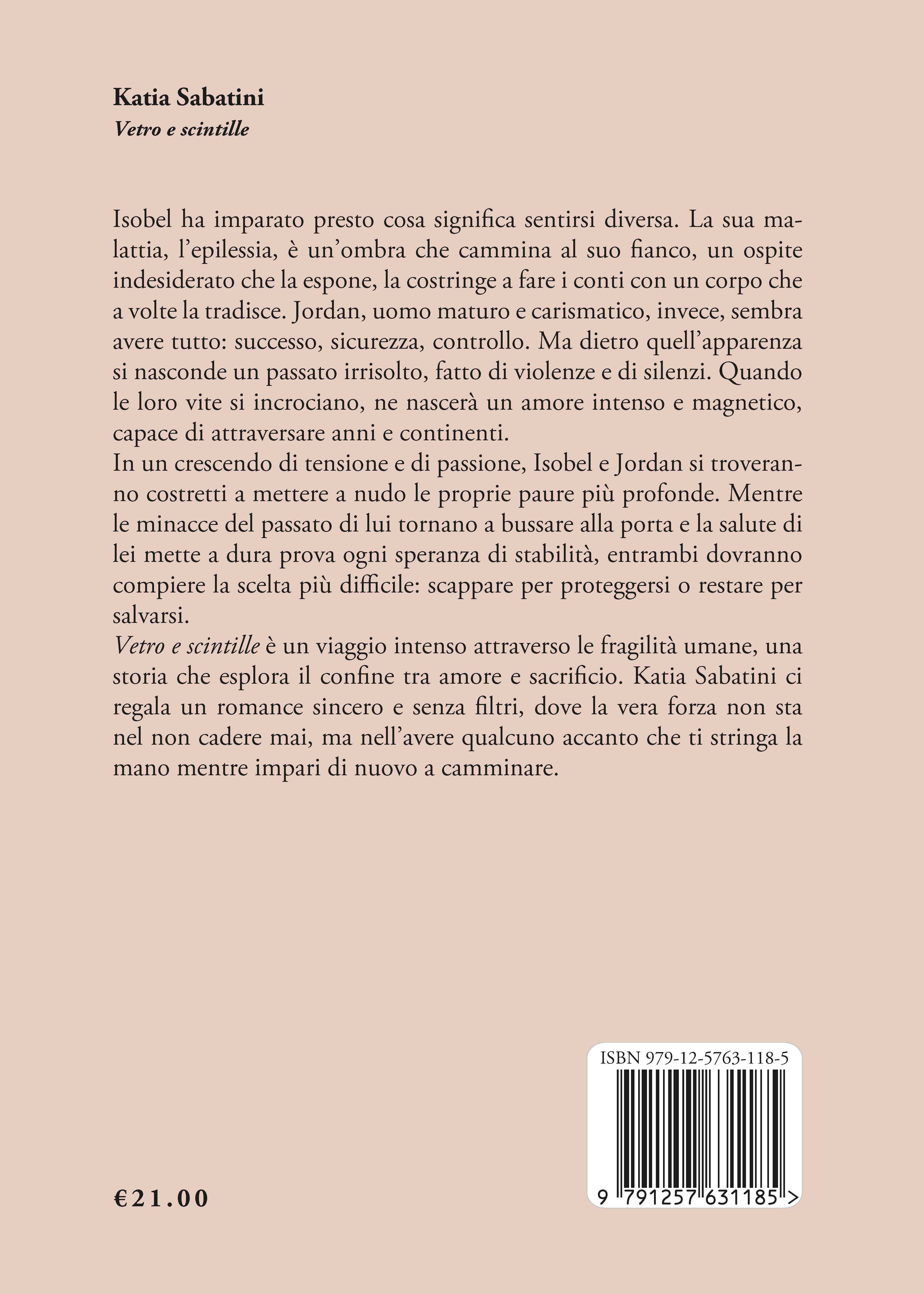Quarta di copertina di Vetro e scintille