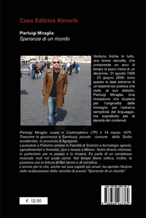 Quarta di copertina di Speranze di un ricordo