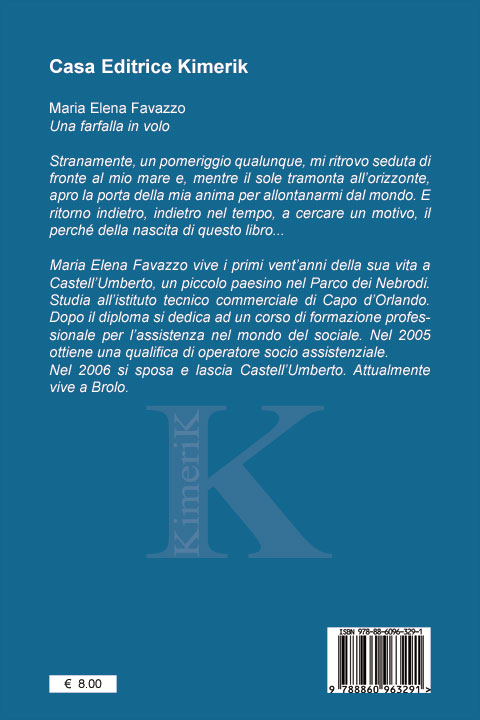 Quarta di copertina di Una farfalla in volo
