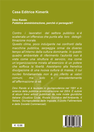 Quarta di copertina di PUBBLICA AMMINISTRAZIONE...