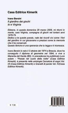 Quarta di copertina di Il giardino dei giochi io e Virginia