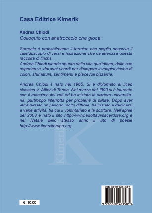Quarta di copertina di Colloquio con  anatroccolo che gioca